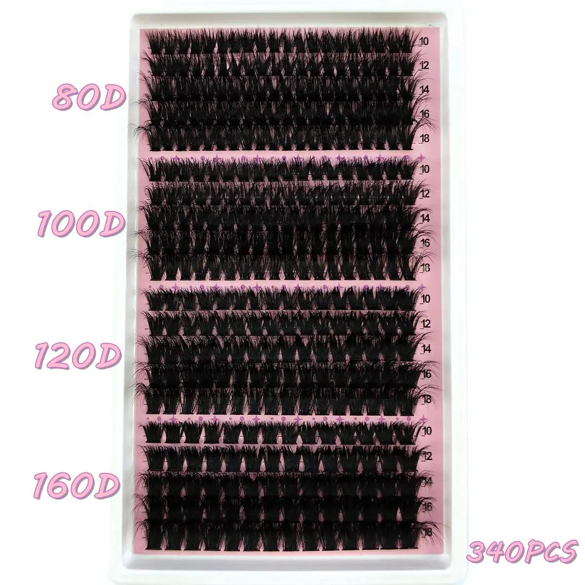 Nouveau 20 rangées 40-160DMix 8D moelleux cils individuels grappes Extensions faux cils bricolage à 