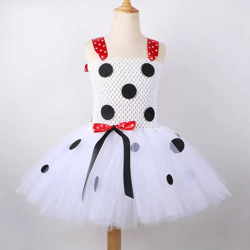 Costumes de chien dalmatien blanc pour bébés filles, robe Tutu de chiot tacheté pour enfants, tenue 