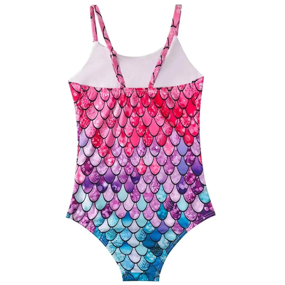 Mignon filles une pièce maillot de bain sirène échelle dégradé rose violet bleu mode plage piscine é