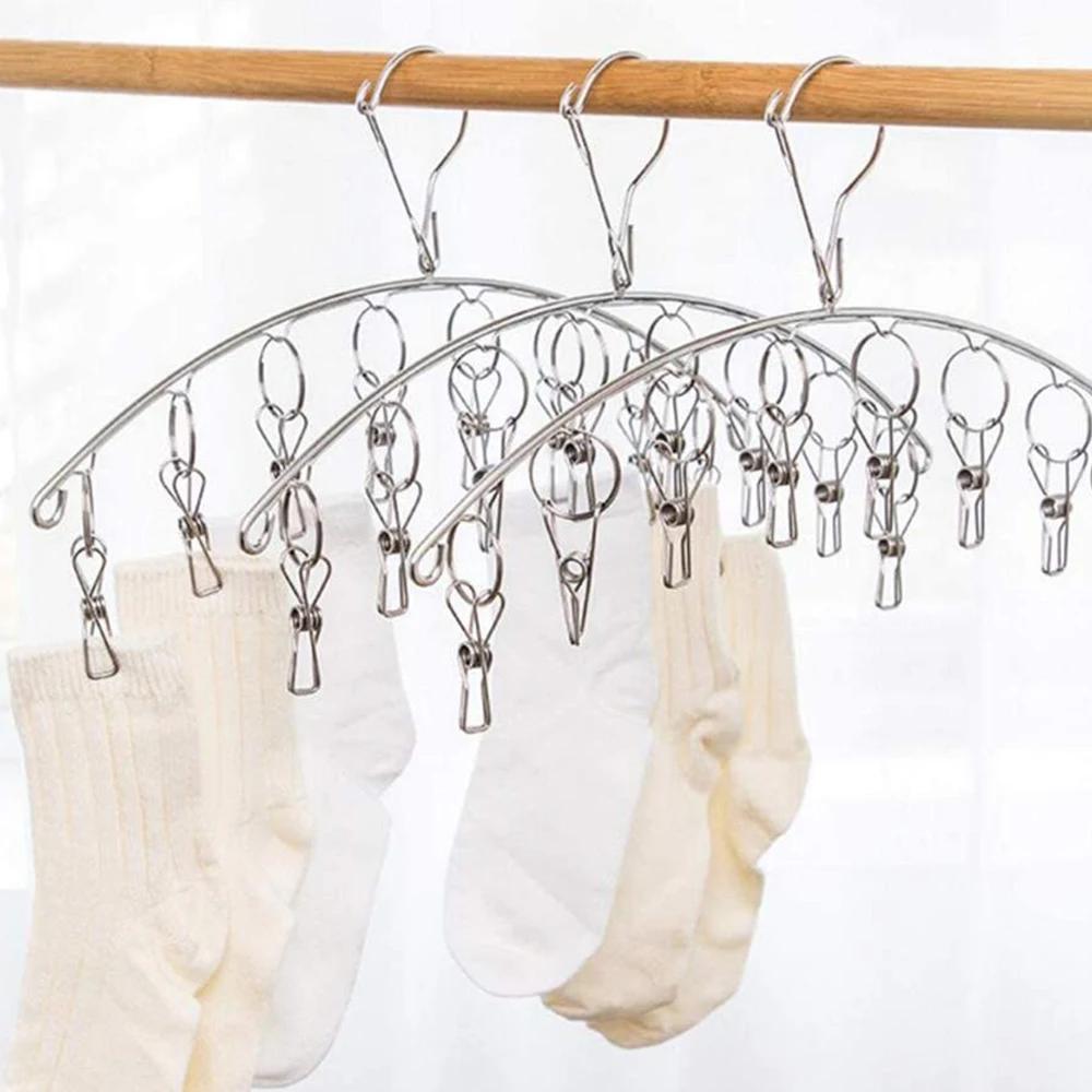 Cintre de séchage de vêtements avec 32 Clips/8 Clips chaussettes séchage de sous-vêtements support d