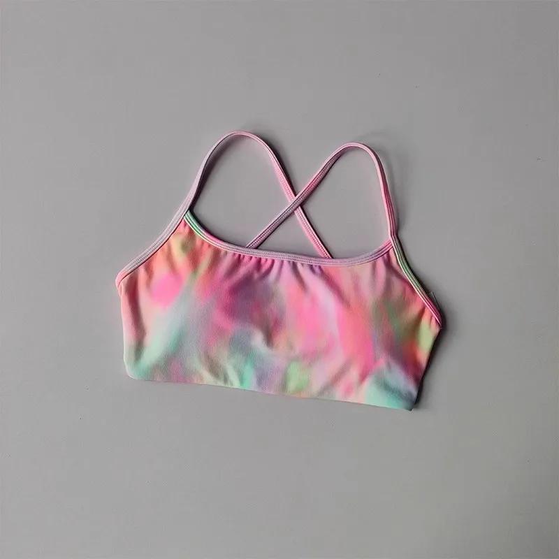 Soutien-gorge de Fitness de couleur unie pour femmes, dos croisé doux, haut de Sport avec coussinet 