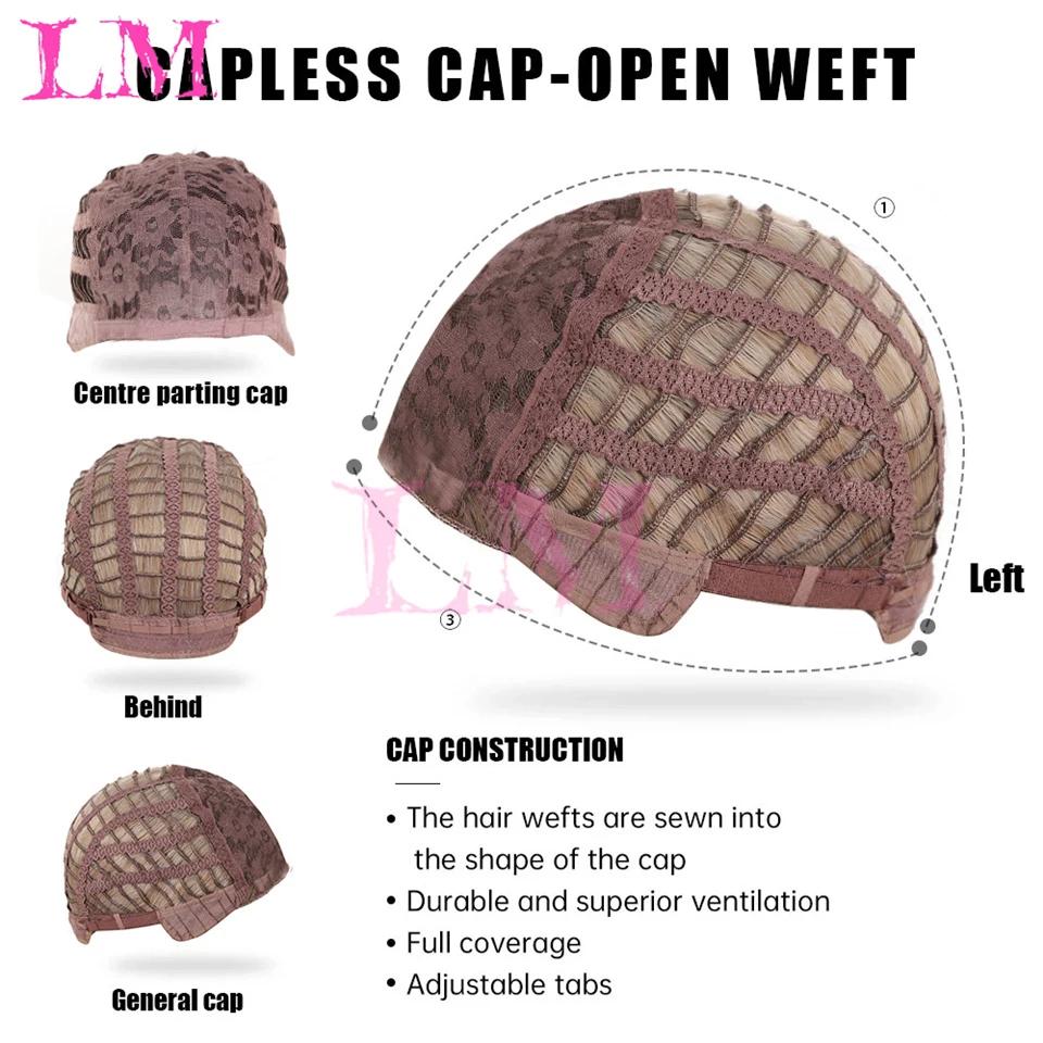LM-Perruque Lolita Synthétique Longue et Droite avec Frange pour Fille, Mignonne Ombre, Rose, Blonde