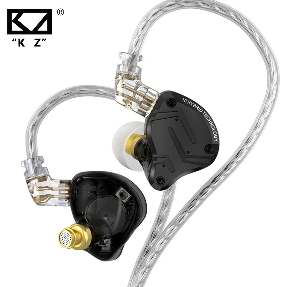 KZ-Casque filaire ZS10 PRO X, technologie hybride, écouteur, moniteur, écouteur, HIFI, basse, musiqu