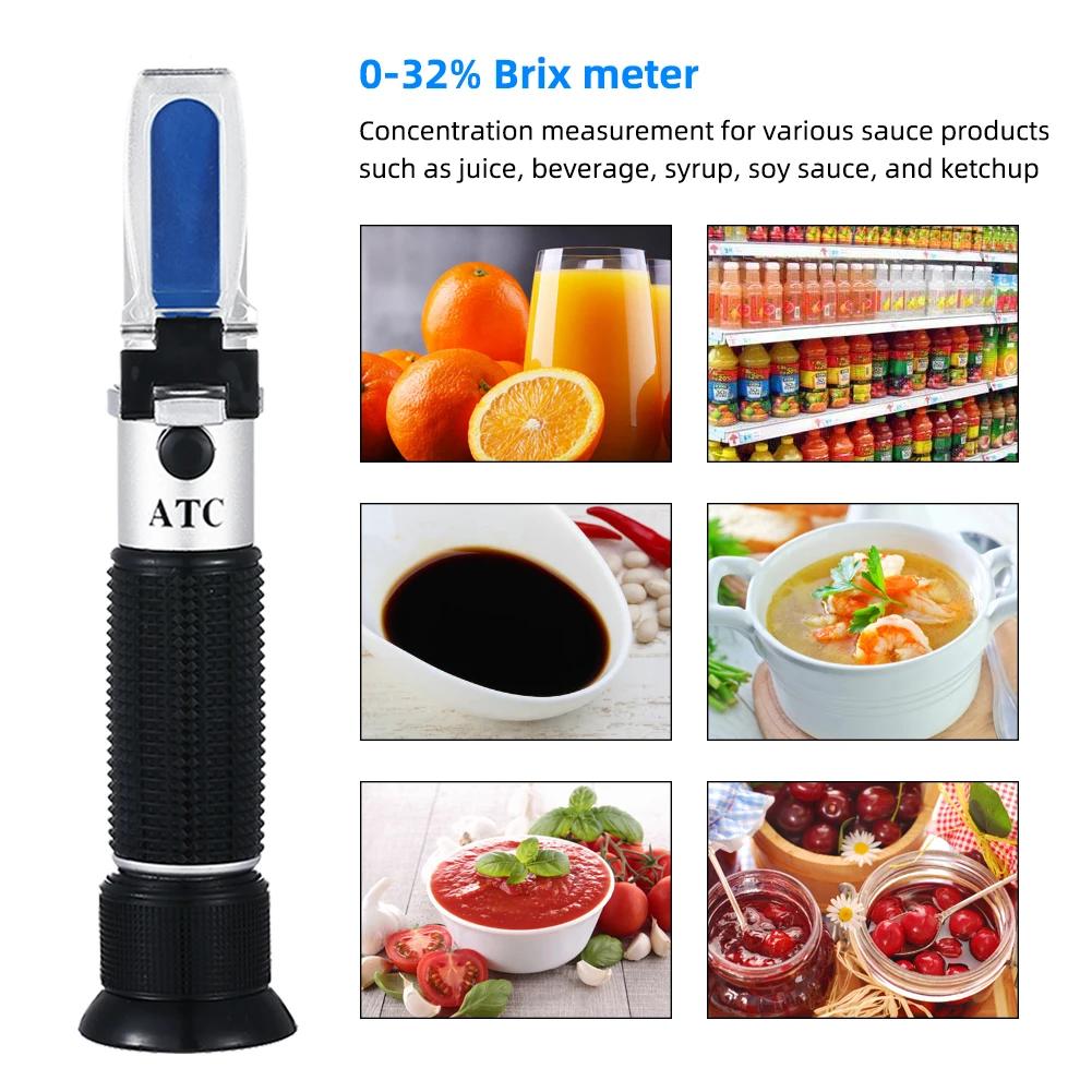 Réfractomètre de sucre portatif, densimètre de Concentration de sucre 0-32% Brix, testeur de sacchar