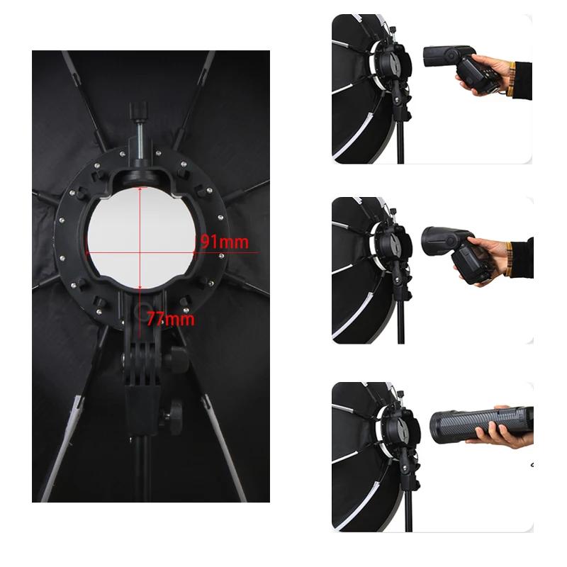 Triopo 90 cm universel extérieur parapluie octogonal Softbox avec grille en nid d'abeille Speedlite 