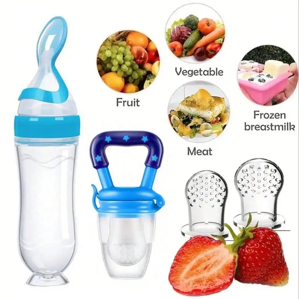 Ensemble d'alimentation pour bébé 4 pièces, biberon avec Base d'aspiration, biberon pour céréales de