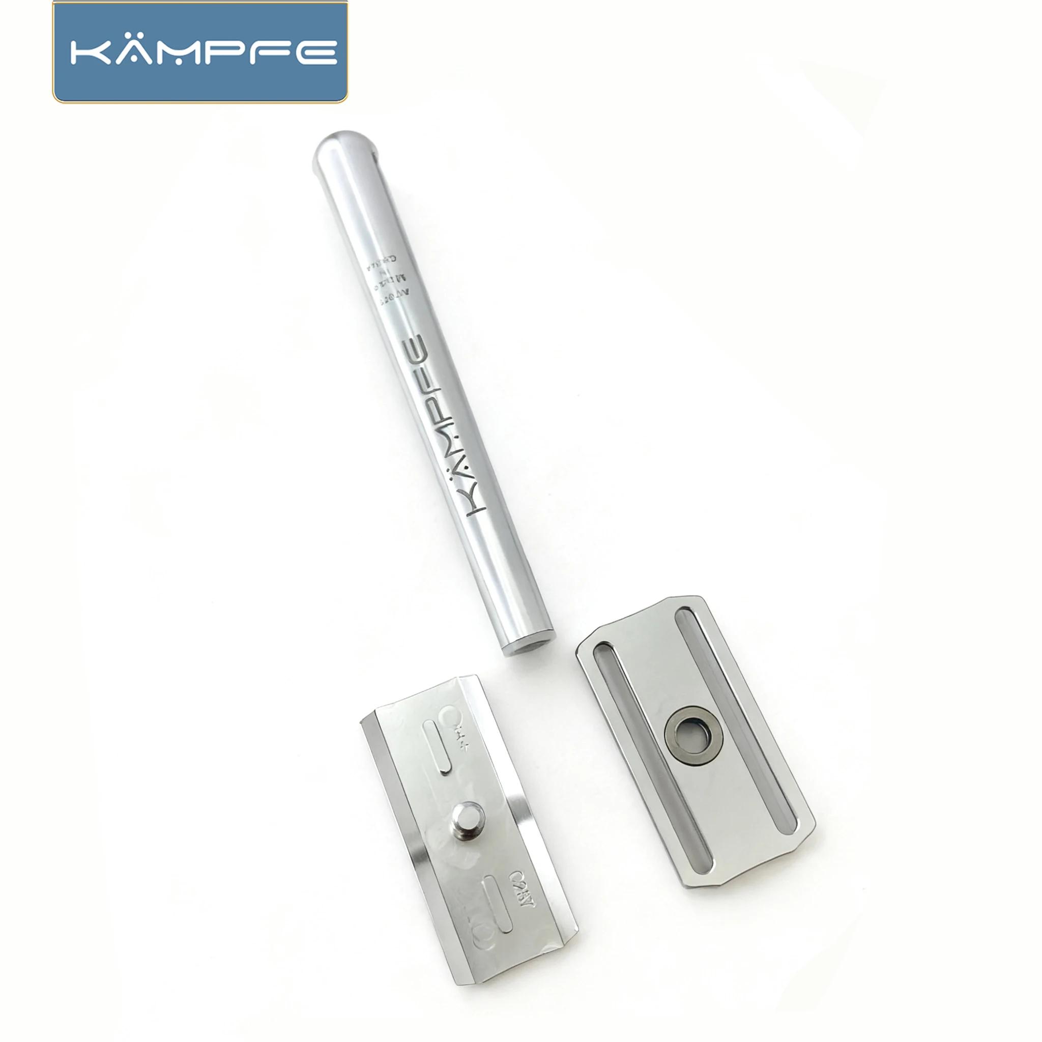 Rasoir de voyage léger et sûr KAMPFE à double tranchant, en aluminium usiné CNC, cadeau pour homme