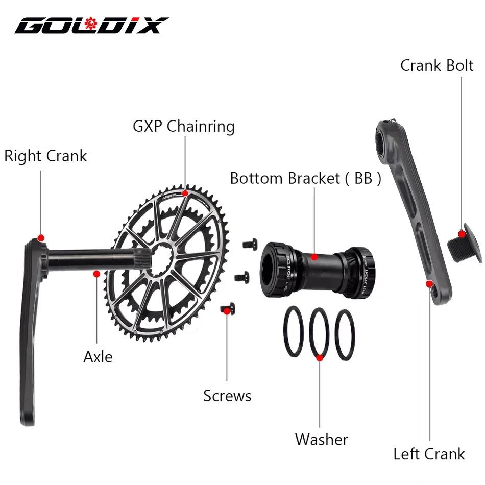 GOLDIX CNC manivelles de route bras pédalier de vélo BSA BB92 gravier manivelle de route 170/175mm c