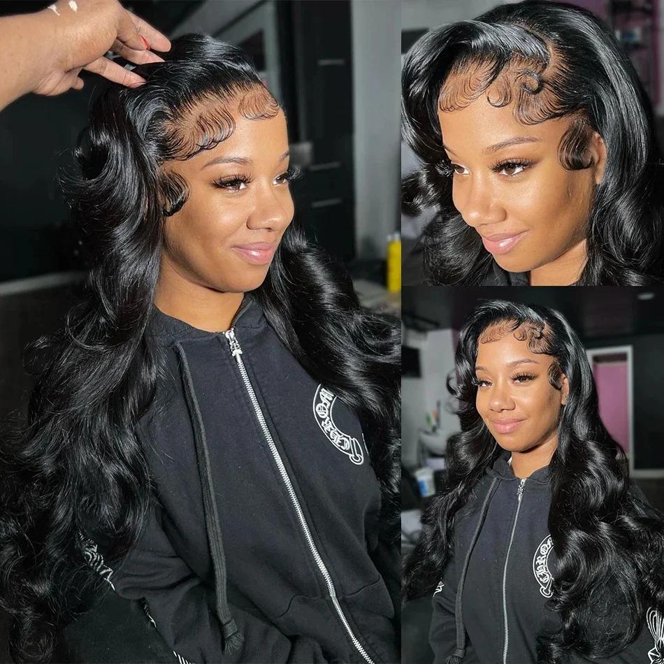 Wulala-Perruque Lace Body Wave Brésilienne Naturelle, Cheveux Humains, 13x6 HD, 13x4, 360, Pre-Pluck