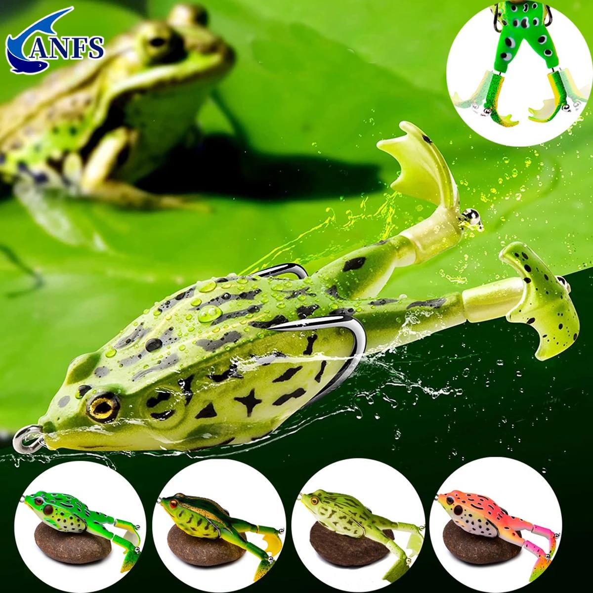 1pcTop leurres de pêche au bar d'eau grenouille souple Double hélices jambes appât d'eau douce pour 
