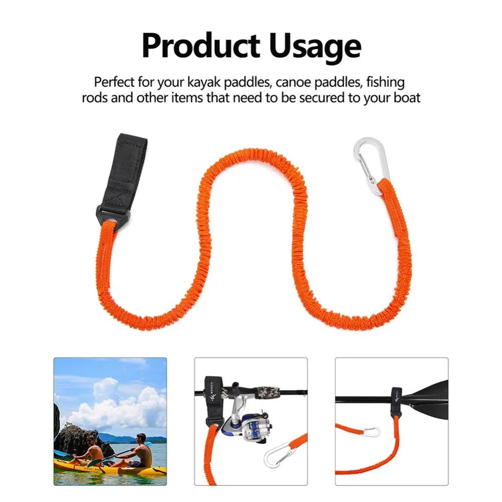 Laisse de pagaie de Kayak résistante à l'usure, canoë de Kayak extensible, laisse de tente de Campin