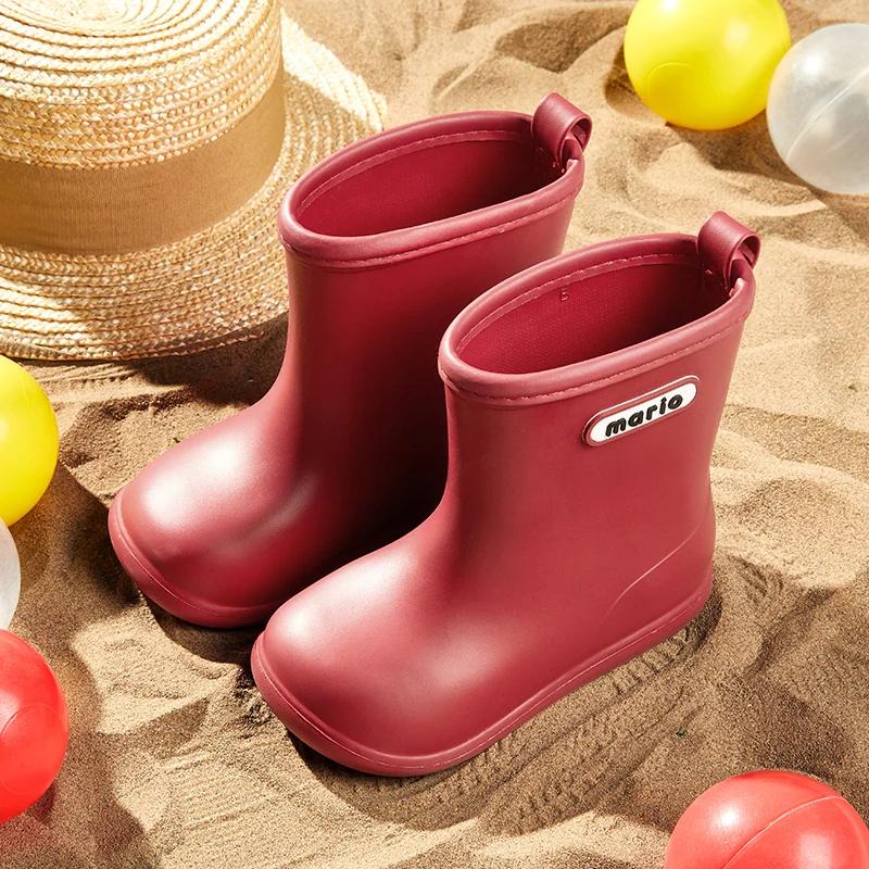 Bottes de pluie imperméables pour enfants, chaussures d'eau mignonnes, joyeux Mario, extérieur, garç