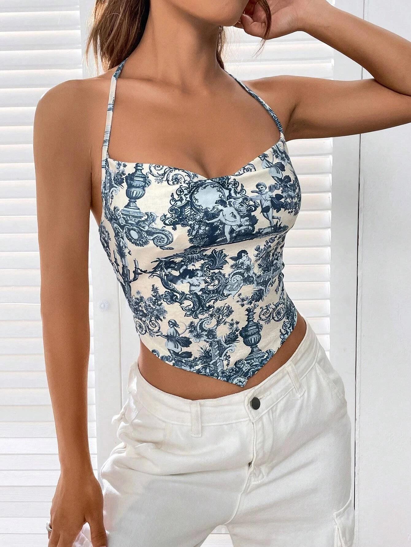 Femmes été Camisole culture hauts sans manches mince fronde T-shirt noir blanc bas réservoirs soutie