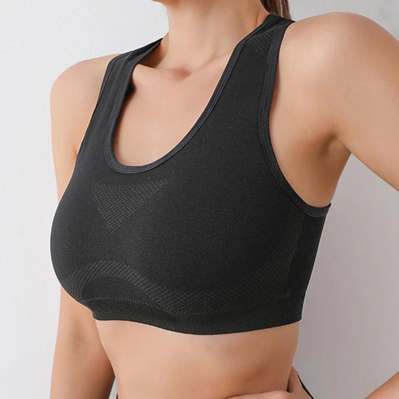 Soutien-gorge sport femme yoga haut gilet antichoc séchage rapide gym fitness sans couture