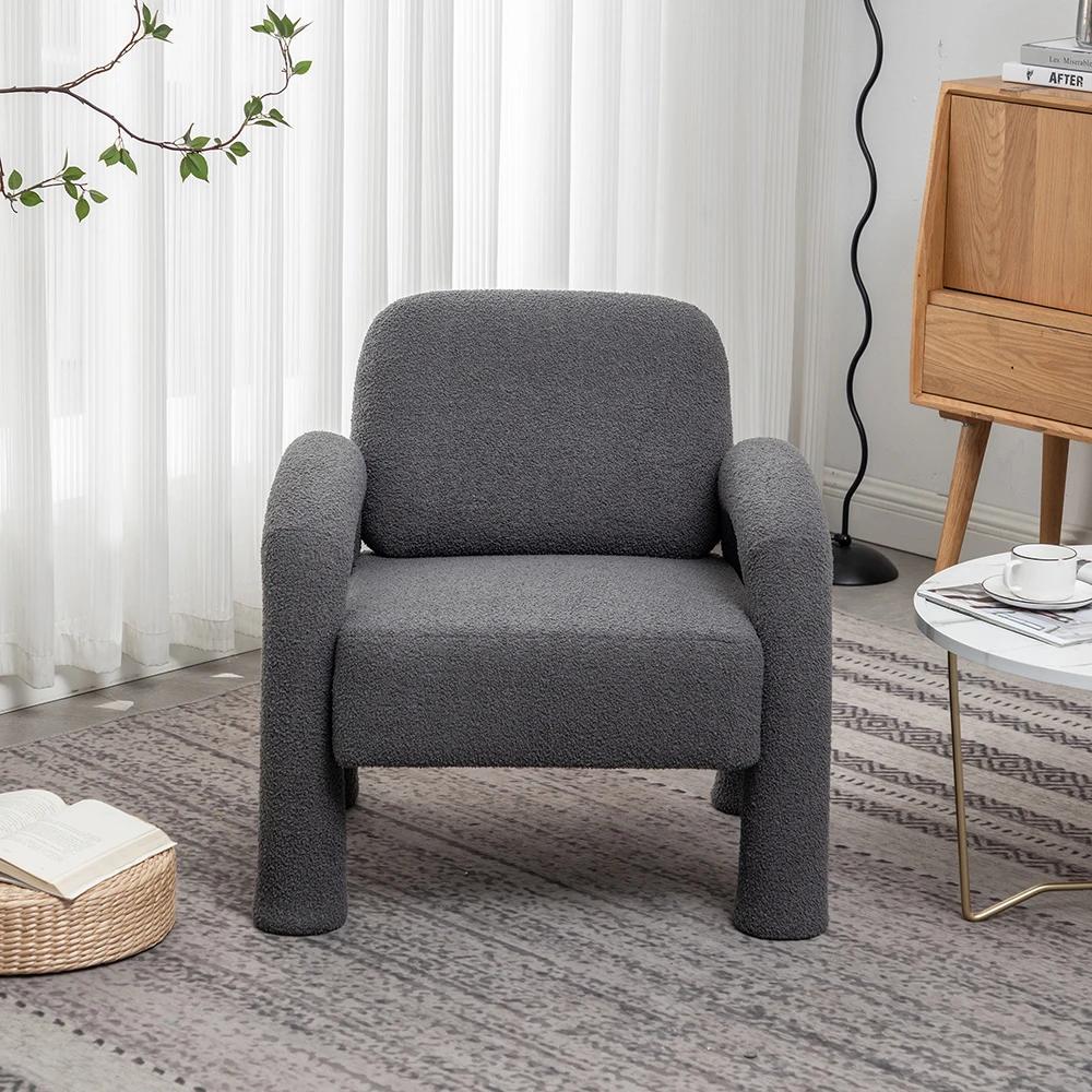 SEYNAR-Chaise sherpa moderne au design unique, chaises d'appoint à pied pour salon, pour adultes