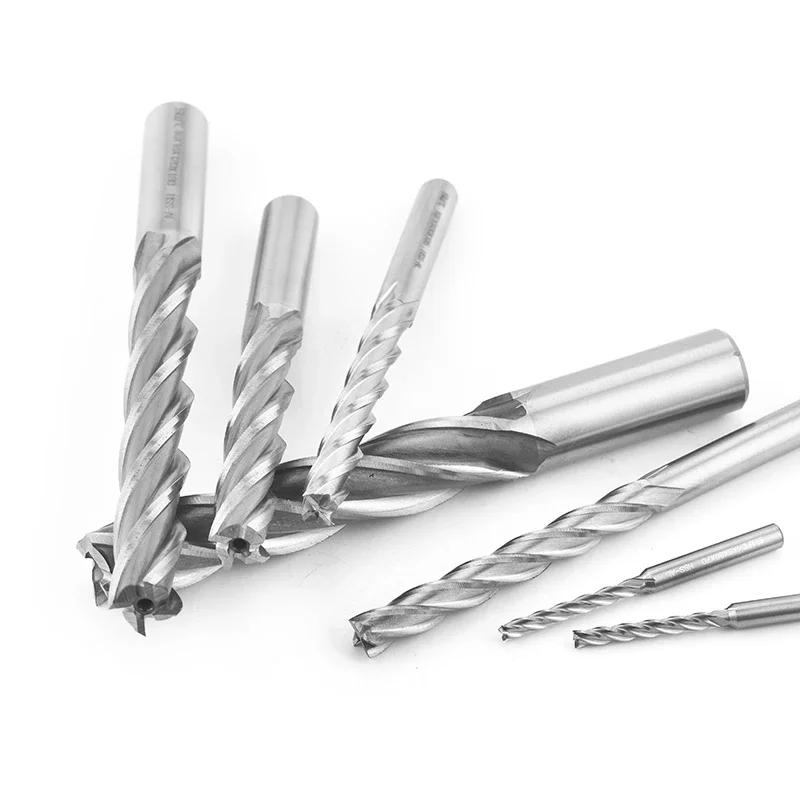Fraises en bout haute précision D1-25mm 2 3 4 cannelures HSS coupe-métal dents de Cobalt outil de fr