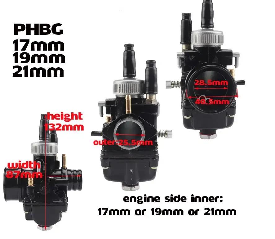 PHBG 17mm 17.5mm 19mm 19.5mm 21mm Carburedor pour Yamaha KTM Puch Zuma Jog Scooter 50cc 90cc BWS100 