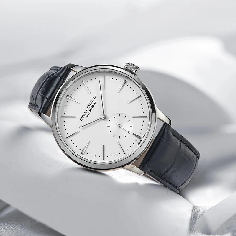 Seagull nouvelle montre d'affaires montres mécaniques pour hommes 50 m étanche en cuir Valentine mon