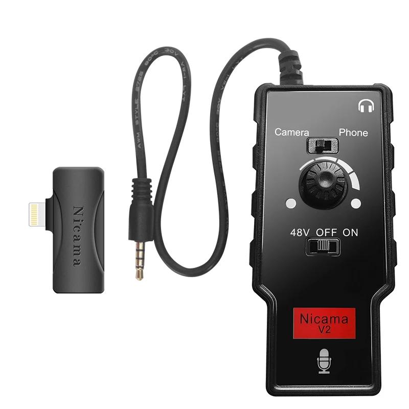 Adaptateur de Microphone/guitare Nicama V2 XLR femelle vers 3.5mm, préampli de Microphone pour iPhon