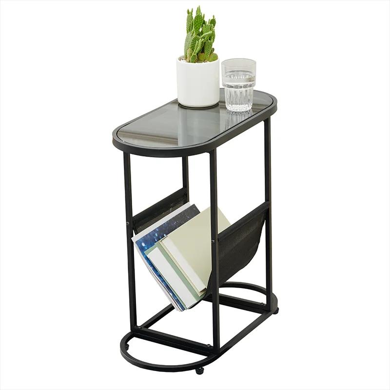 Petites Tables d'Appoint promenales en Verre, Petit Espace de Salon avec Magazines, Espace de Rangem