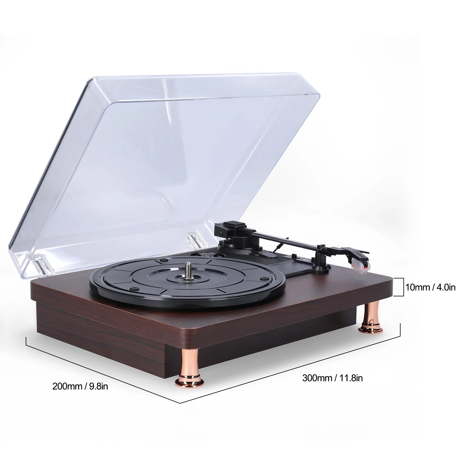 Lecteur de disque vinyle rétro avec couvercle anti-poussière, lecteur de disque de Style nostalgique