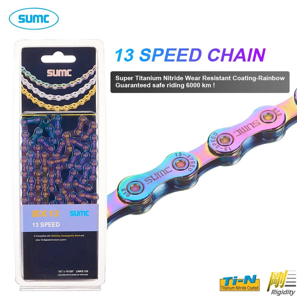 SUMC 13 vitesses vtt chaîne de vélo de route 126L SX13 boîte d'origine 13V chaîne de vélo avec lien 