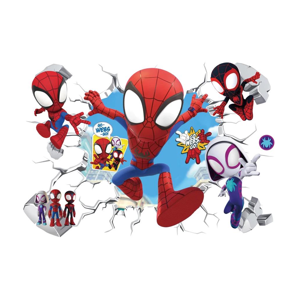 Mignon mini Spiderman Super héros Stickers muraux pour chambre d'enfants décoration maison chambre P