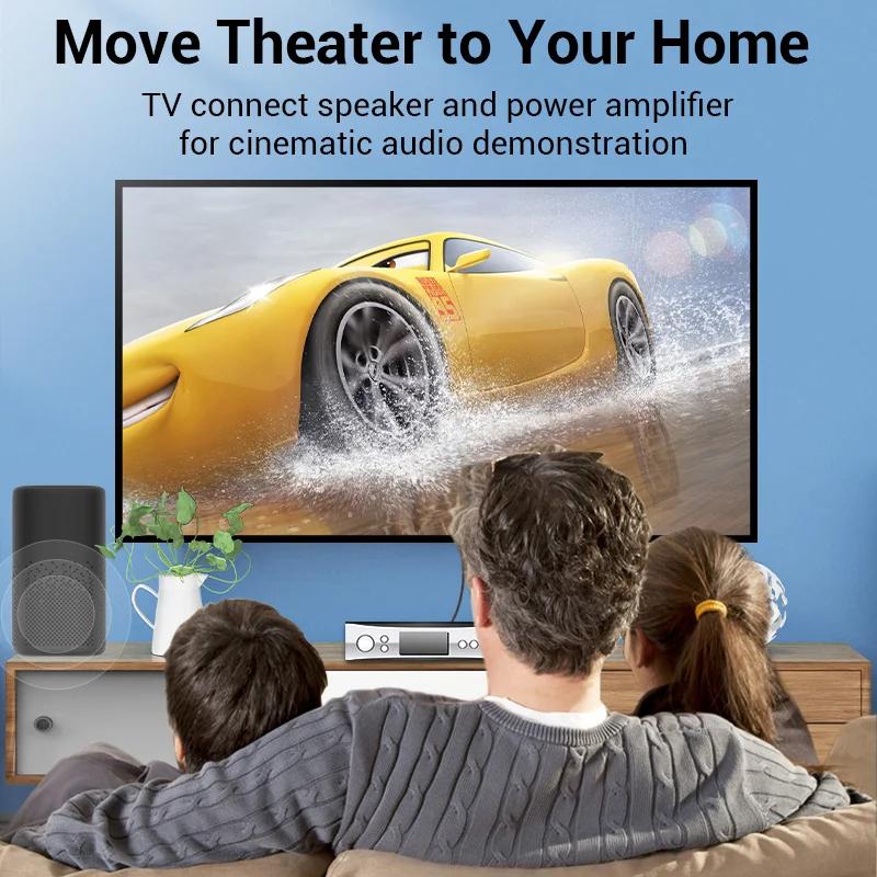 Vention câble Audio optique numérique Toslink SPDIF câble Coaxial 1m 2m pour amplificateurs Blu-ray 