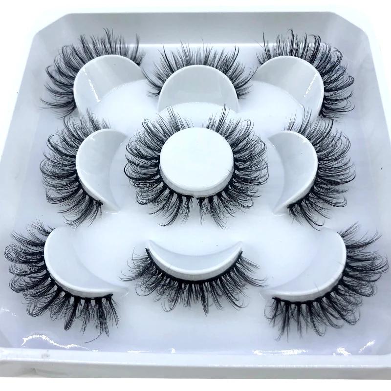 Nouveau 5 paires 8-25mm naturel 3D faux cils faux cils kit de maquillage vison cils extension vison 