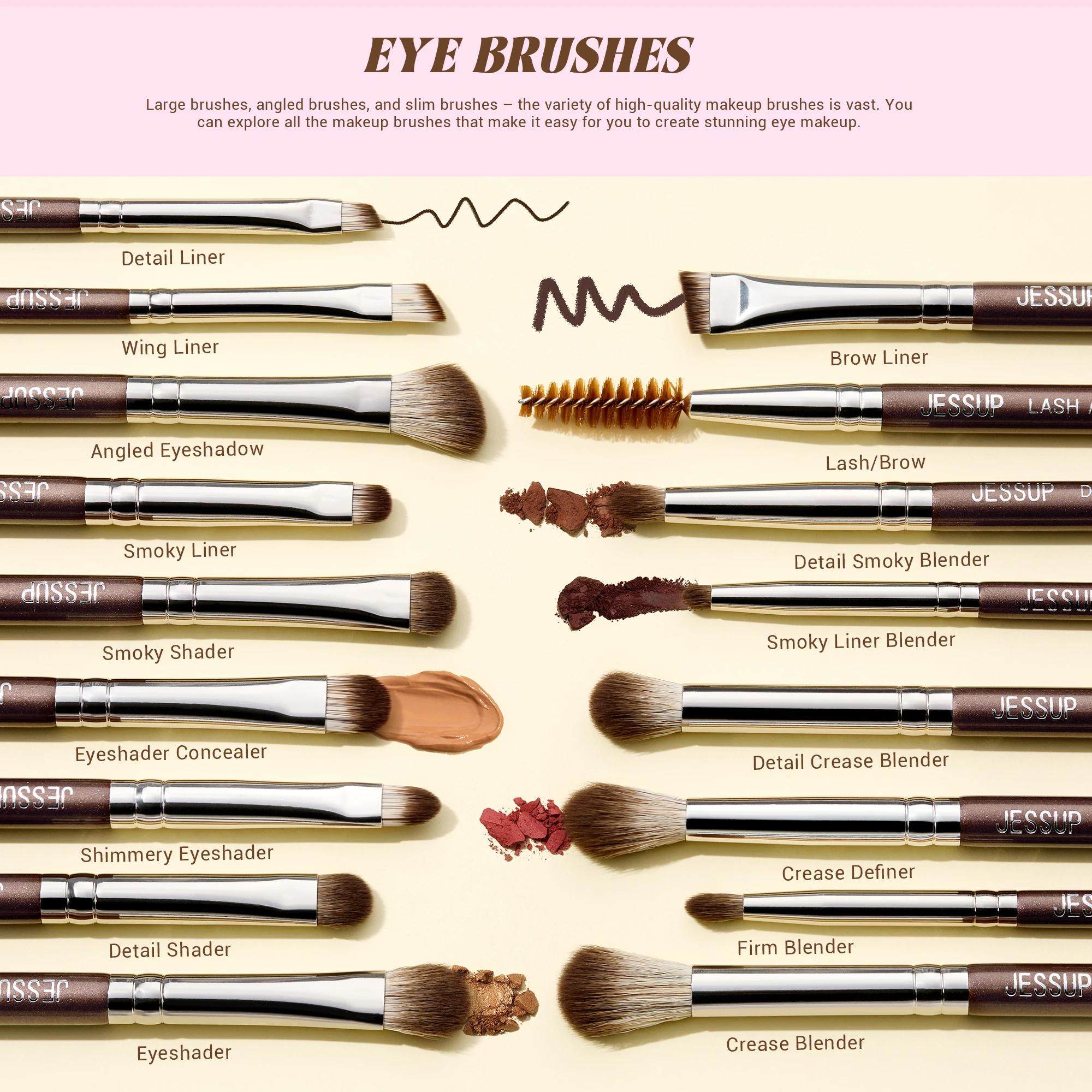 Jessup pinceaux de maquillage ensemble 15/25 pièces Premium synthétique marron pinceaux de maquillag