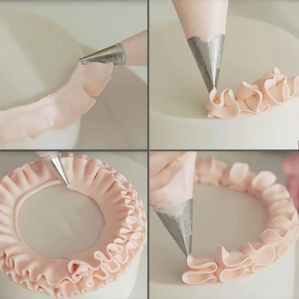 Buse à gâteau en acier inoxydable, tête de Tube, bricolage, jupe bouffante de pâtisserie, buses de t