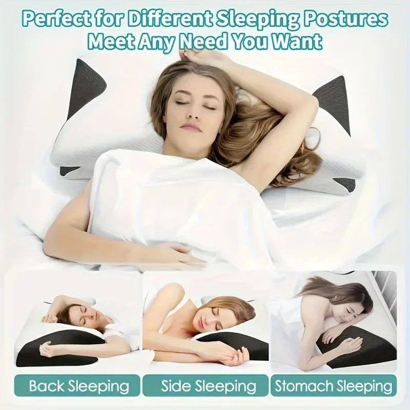 Oreiller ergonomique en corne de cou pour le côté, la relaxation des épaules, support doux mais ferm