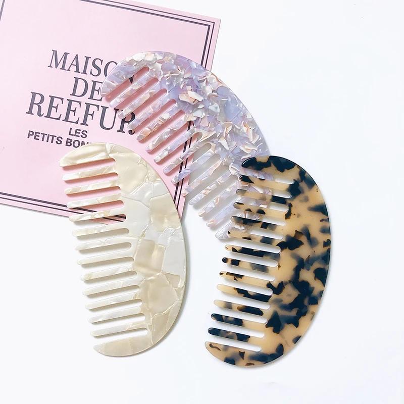 Peignes à cheveux en acétate, brosse de Massage antistatique, outil de coiffure coloré pour Salon de