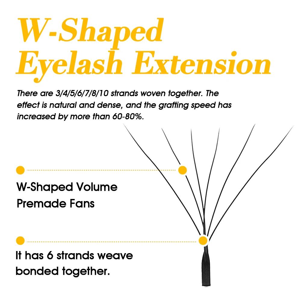 MASSCAKU 10 étuis floraison automatique forme W Bloom 6D8D Extensions de cils Premium Super conforta