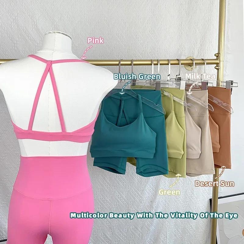 Ensemble short de Yoga 2 pièces pour femmes, survêtement, gilet de Yoga, short taille haute, séchage