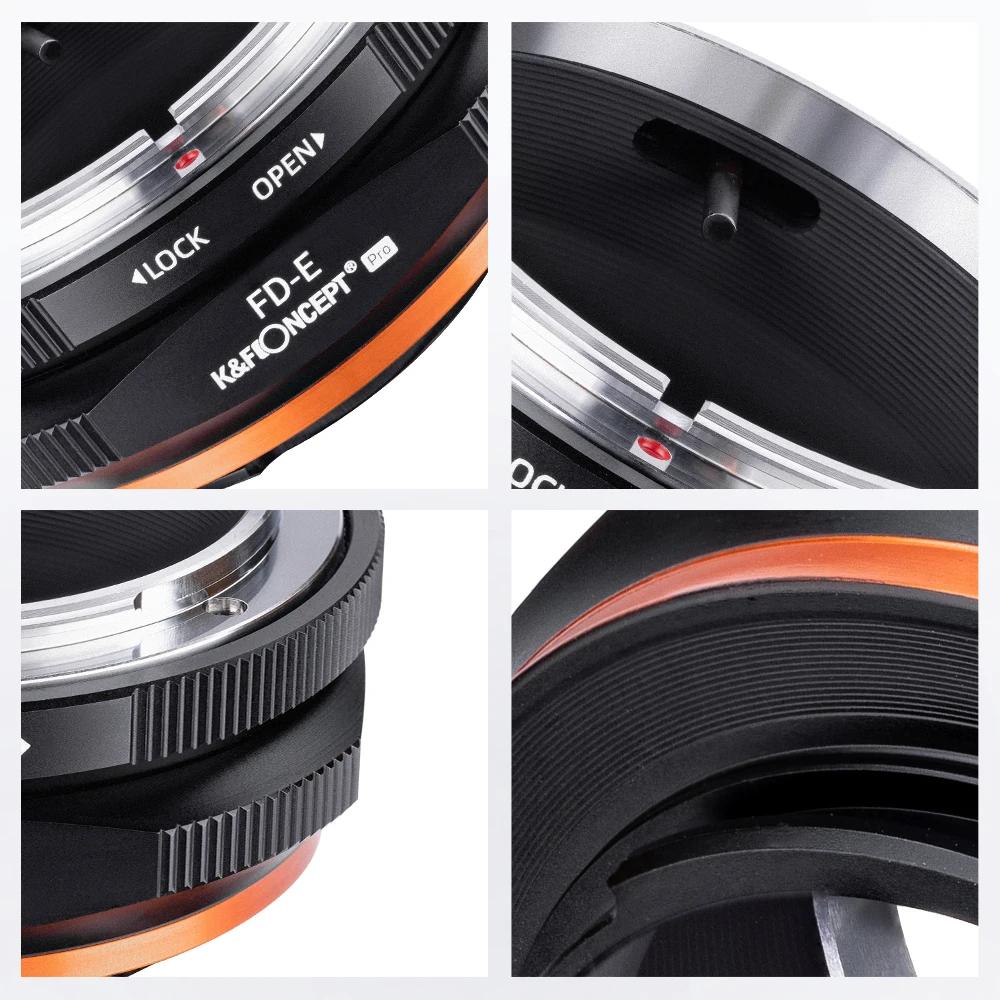 Adaptateur de monture d'objectif K&F CONCEPT FD vers Nex E pour objectif Canon FD FL vers monture So