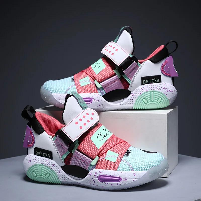 Chaussures de basket-ball pour enfants, baskets de Sport légères et antidérapantes pour garçons et f