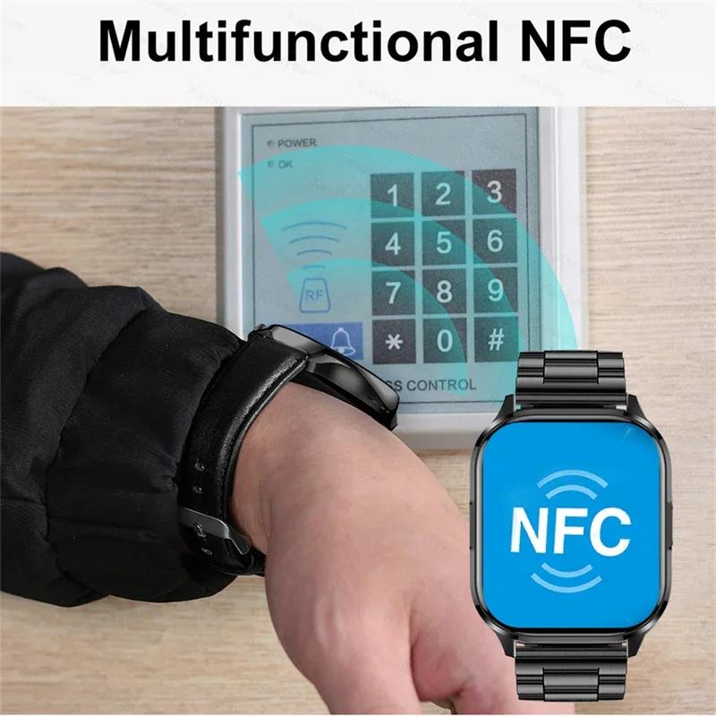 Femmes Smartwatch 2.01 pouces AMOLED écran Bluetooth appel NFC Sport montre pression artérielle musi