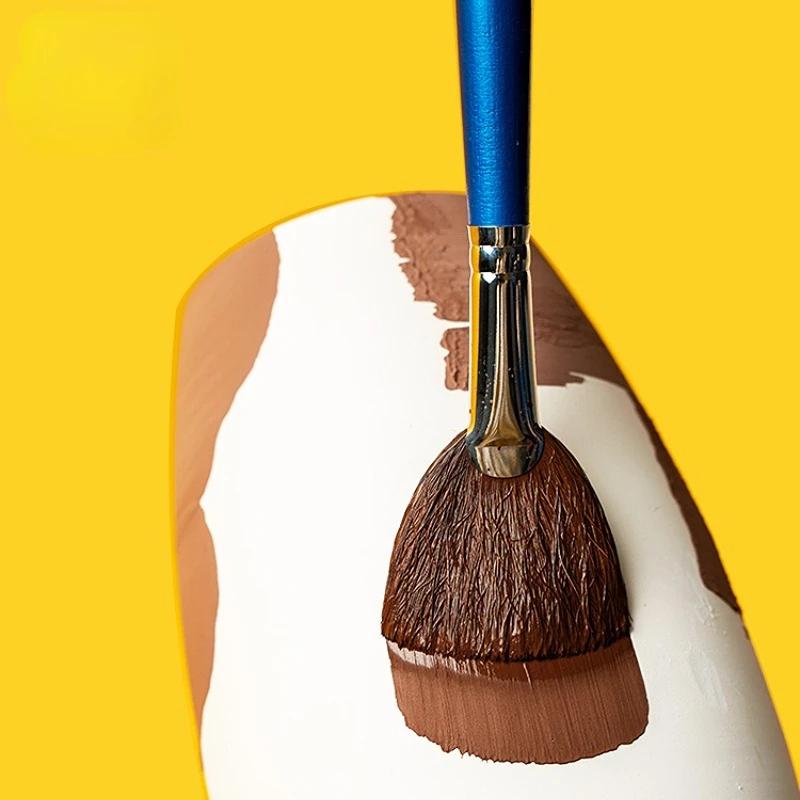 Brosse en forme d'éventail pour poterie, cheveux doux, bonne Absorption d'eau, bricolage, brosse de 