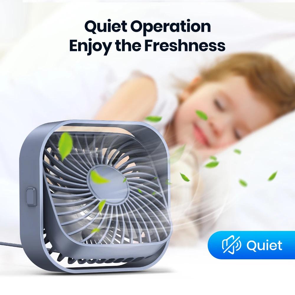 TOPK Mini ventilateur Portable USB ventilateur de bureau Table flux d'air fort et fonctionnement sil