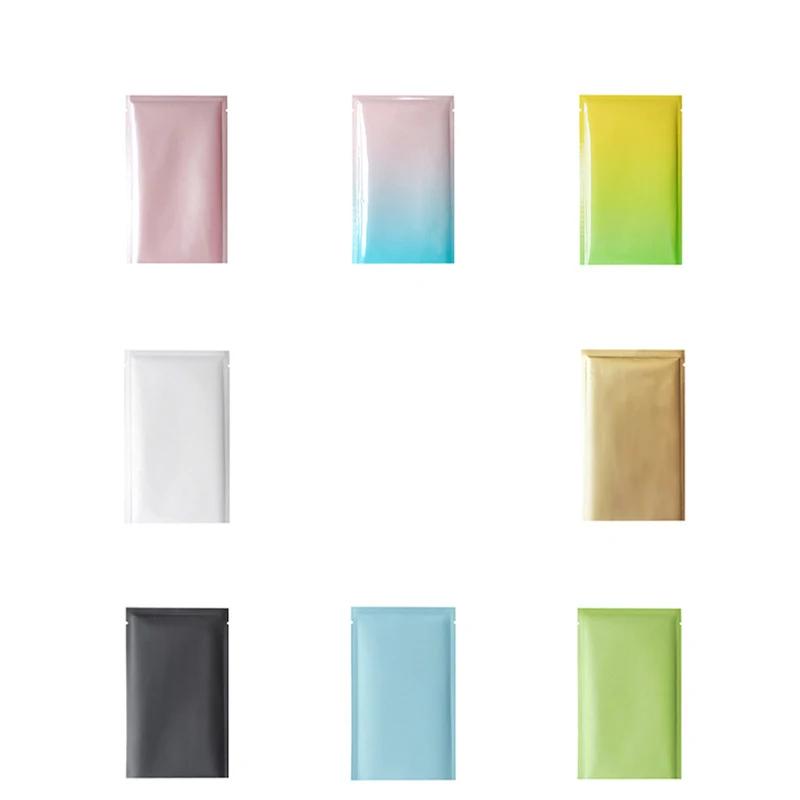 TETP 100 pièces petit Film d'aluminium coloré sac ouvert supérieur poudre thermoscellée bonbons thé 