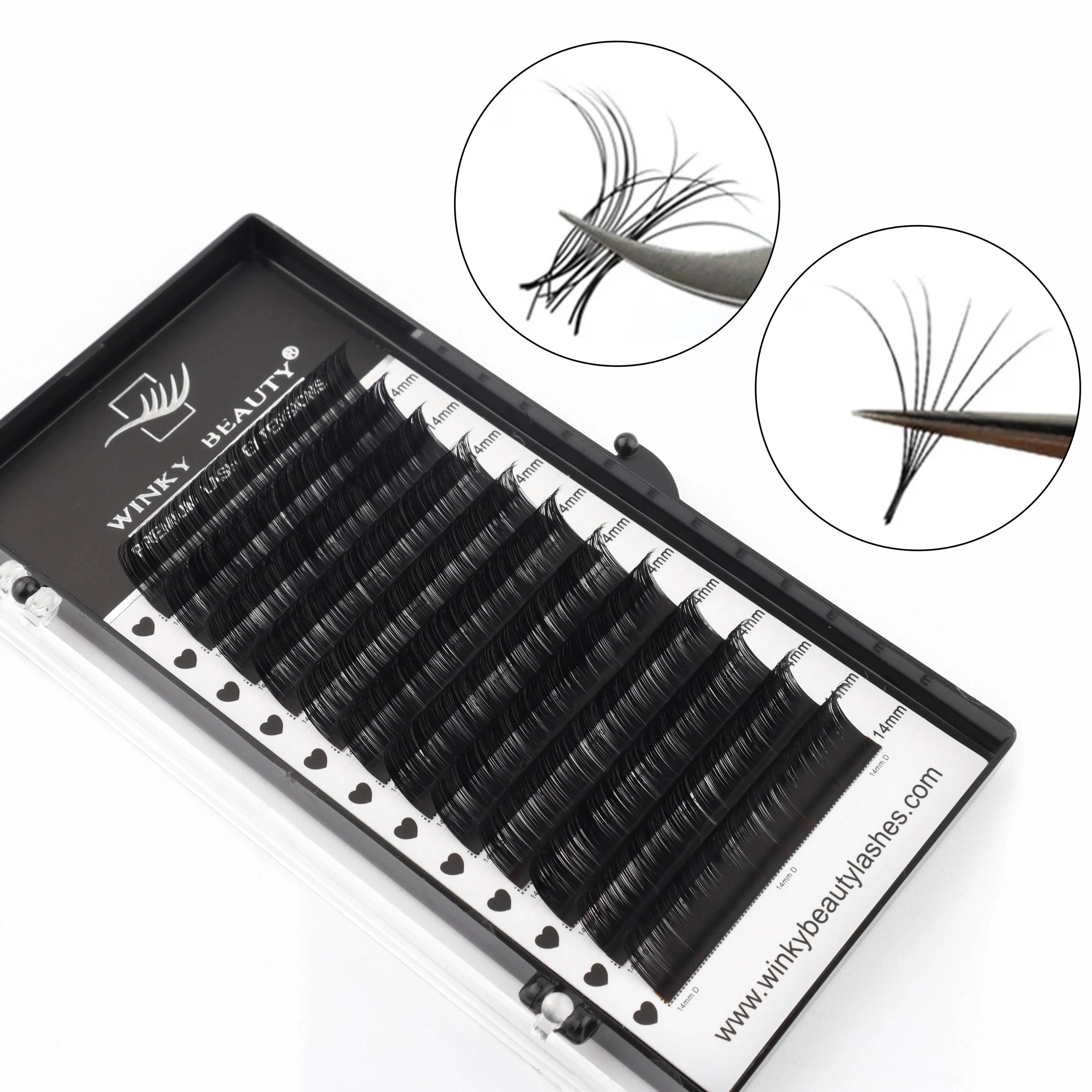 1 pc 0.03-0.20mm C/CC/D/DD Curl Extension de cils matériau mince et doux Volume cils individuels fau