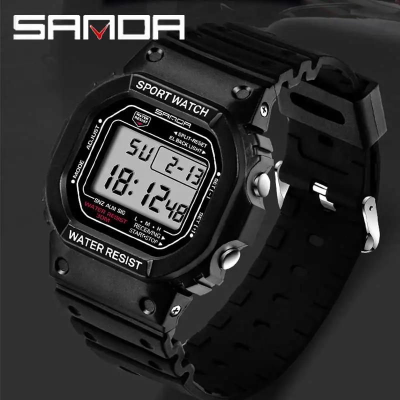 SANDA G Style LED montre numérique unisexe antichoc étanche montres de sport garçon fille chronomètr