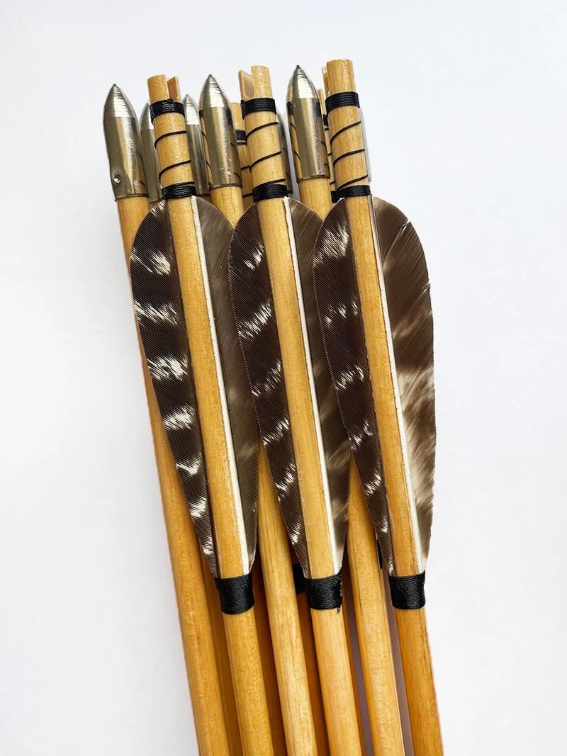 50 pièces IBOUNFOX plumes naturelles pour flèche en bois carbone 3/4/5 pouces plumes de tir à l'arc 
