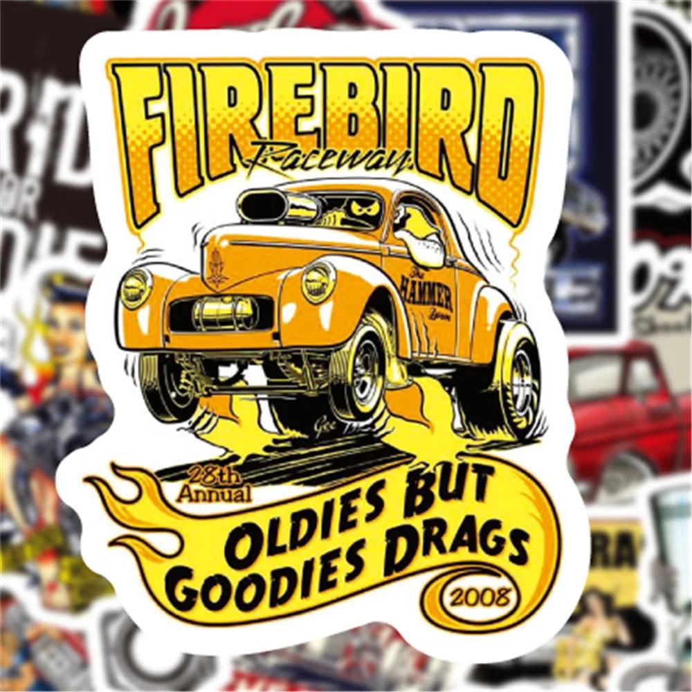 50 pièces nouvelle tendance rétro dessin animé Anime voiture Graffiti tasse d'eau voiture téléphone 