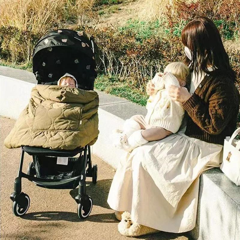 Couverture à capuche pour poussette de bébé, lange d'emmaillotage pour nouveau-né, porte-bébé chaud,