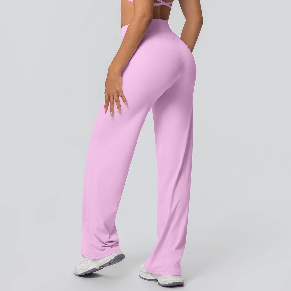 Pantalon de Yoga ample à jambes larges, couleur unie, respirant, séchage rapide, pour course en plei