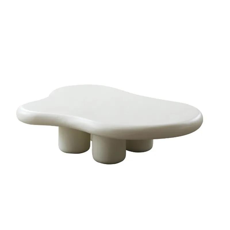Table à thé nordique nuage 100/120cm, Simple, moderne, petite Table en forme de salon, crème, Table 