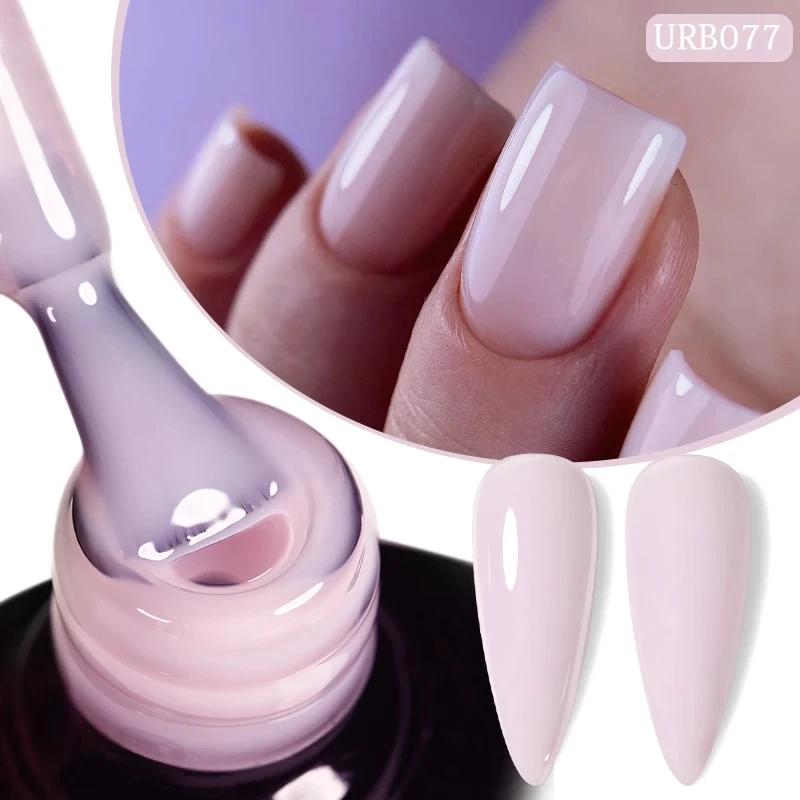 UR SUGAR 7ml rose nu Base en caoutchouc naturel Gel vernis à ongles Semi Permanent Chrome paillettes