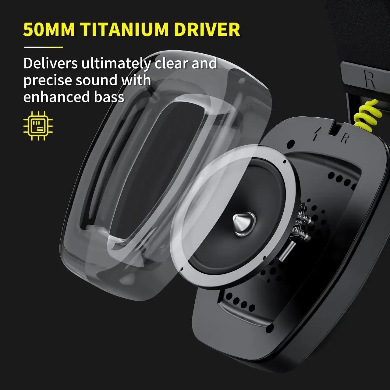 BINNUNE BW06 casque de jeu sans fil 2.4G avec micro Flip ENC pour PC, PS4, PS5, casque Bluetooth dou